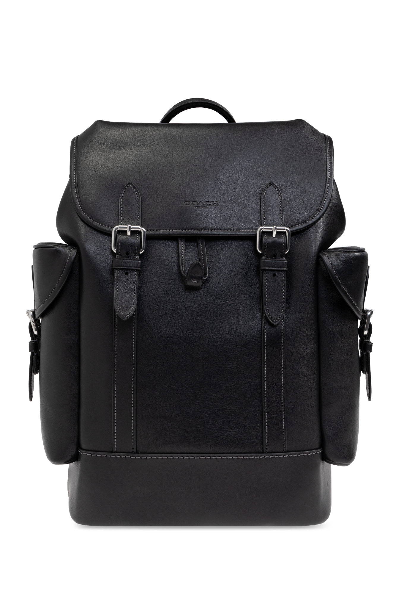 Coach Hitch Leather Backpack Black